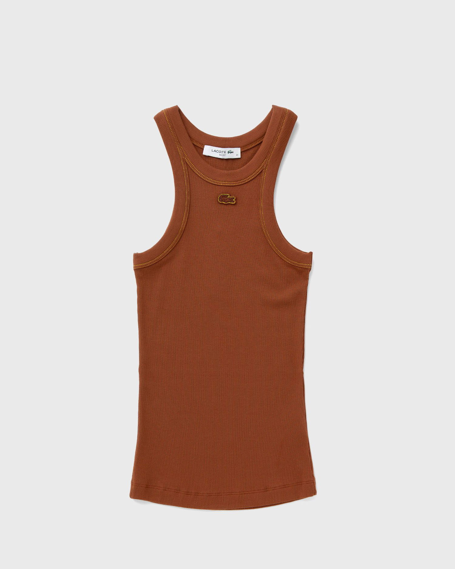Tielko Lacoste Brown Slim Fit Ribbed Tank Top Hnedá | TF2558-SHI, 0