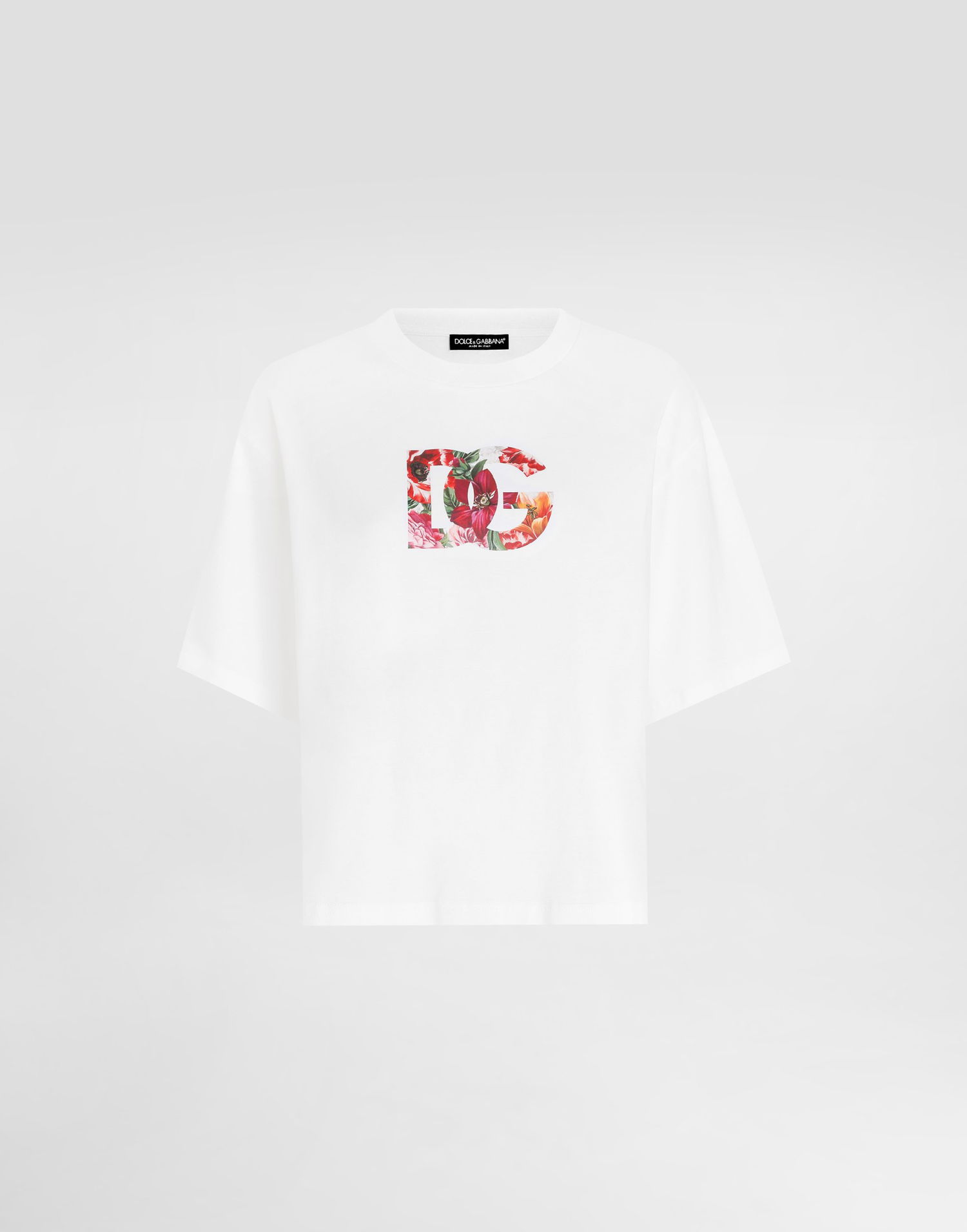 Tričko Dolce & Gabbana Dolce & Gabbana Floral Short-Sleeved T-Shirt Biela | F8V57TGDC7SW0800, 0