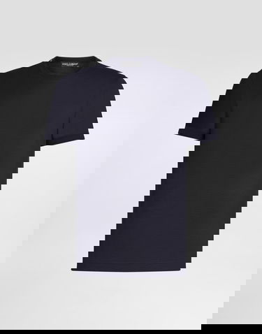 Tričko Dolce & Gabbana Dolce & Gabbana Silk Short-Sleeved T-Shirt Navy | G8ST1TFU75FS8282, 0