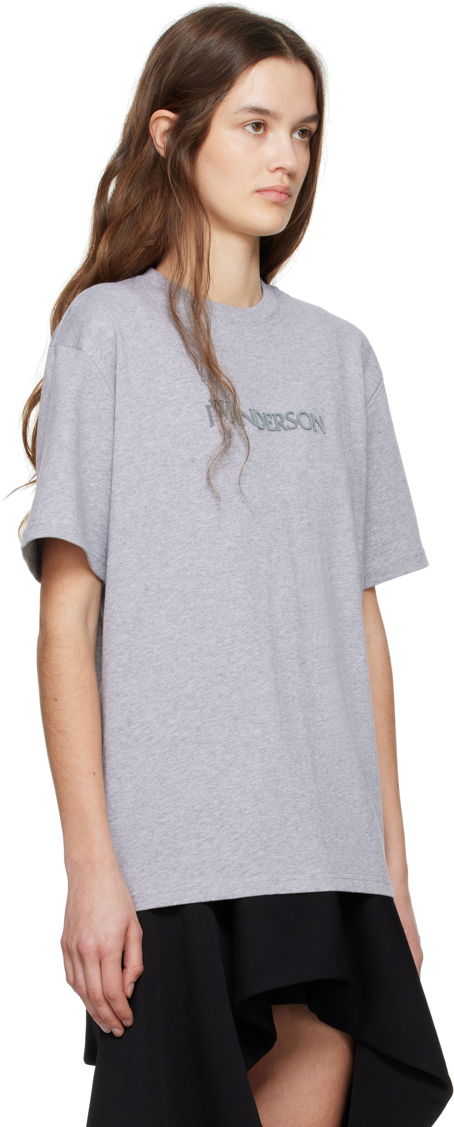 Tričko JW Anderson JW Anderson Flocked Logo T-Shirt Šedá | JT0282-PG1510, 1