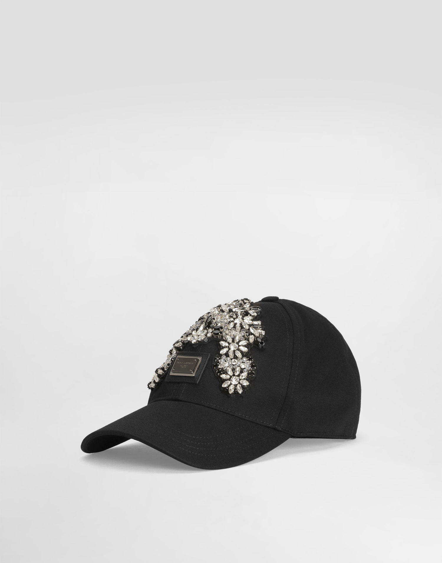 Šiltovka Dolce & Gabbana Dolce & Gabbana Cotton Drill Crystal-Embellished Baseball Hat Čierna | GH590ZGK260N0000, 0