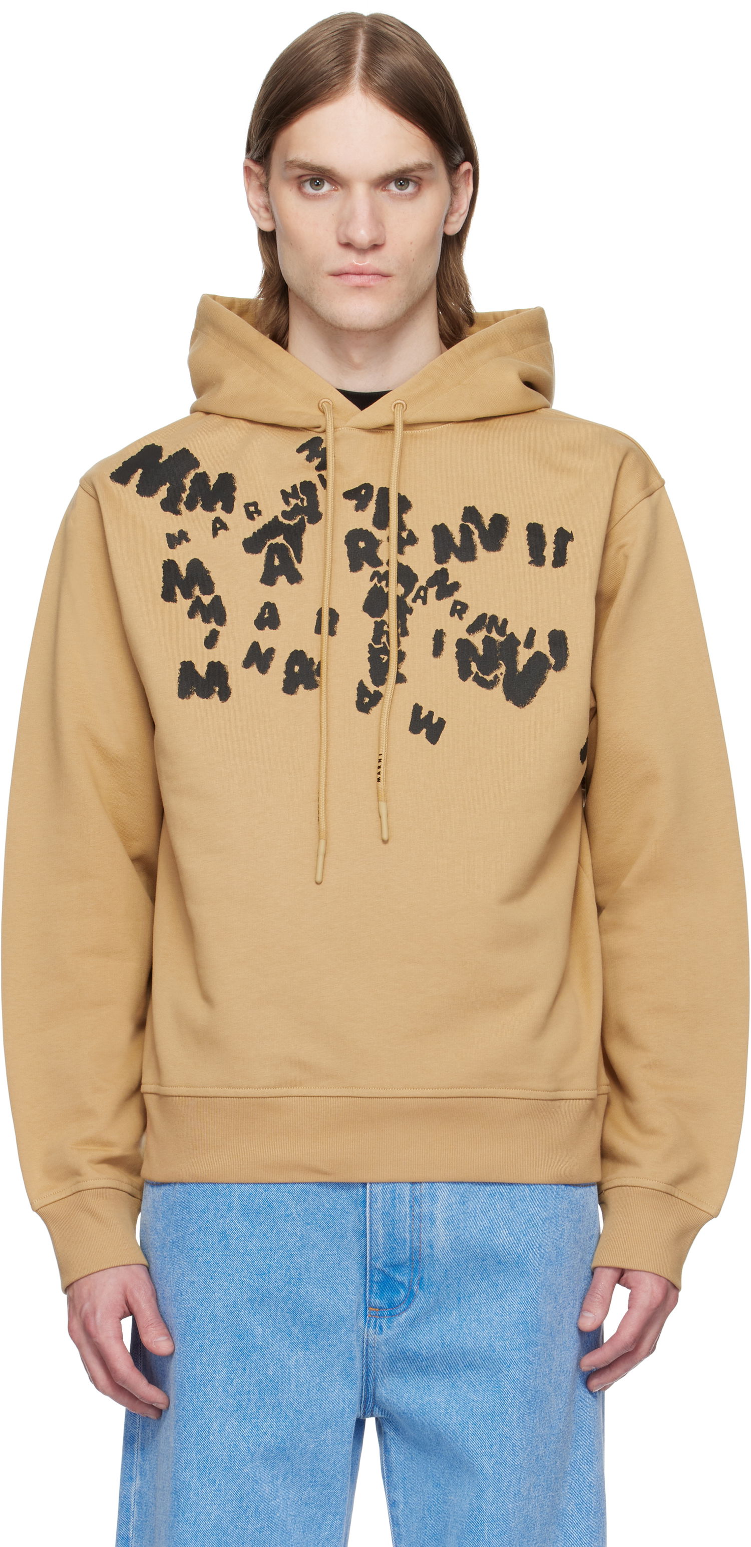 Mikina Marni Marni Caos Logo Print Hoodie Béžová | FUMU0137P3 USCX48, 0