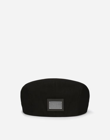 Šiltovka Dolce & Gabbana Dolce & Gabbana Cotton Twill Flat Cap with Logo Tag Čierna | GH587AFU6X8N0000, 1