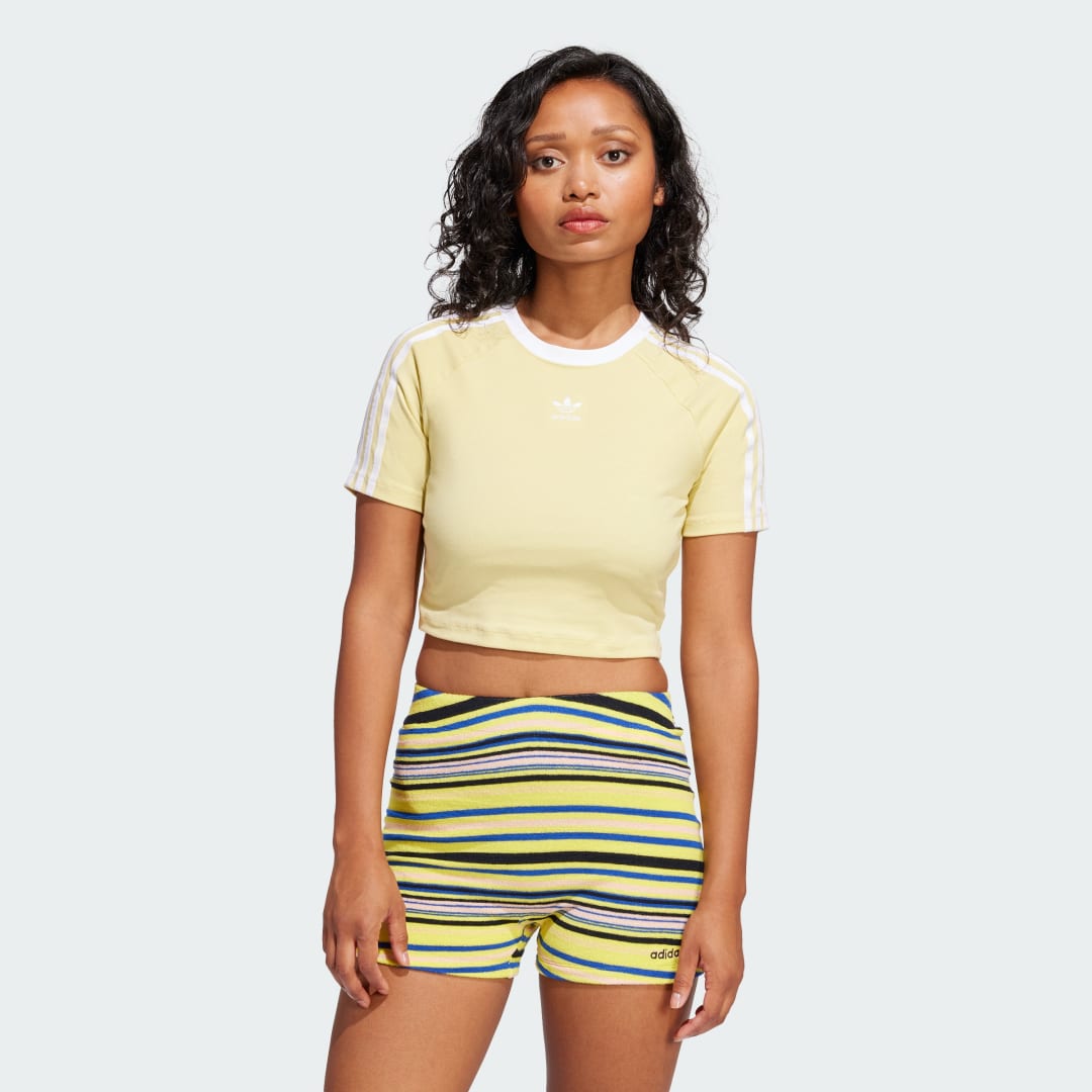 Crop Top adidas Performance 3-Stripes Crop T-Shirt Žltá | JD0307, 0