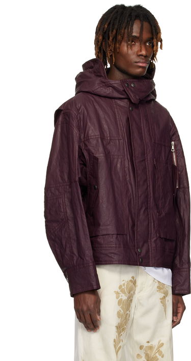 Parka Dries Van Noten Dries Van Noten Flap Pocket Hooded Jacket Vínová | 251-020516-1285, 1