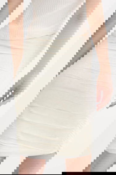 Sukňa Maison Margiela MM6 Maison Margiela Ruched Mini Skirt Béžová | S62DA0037.S24423.962, 2