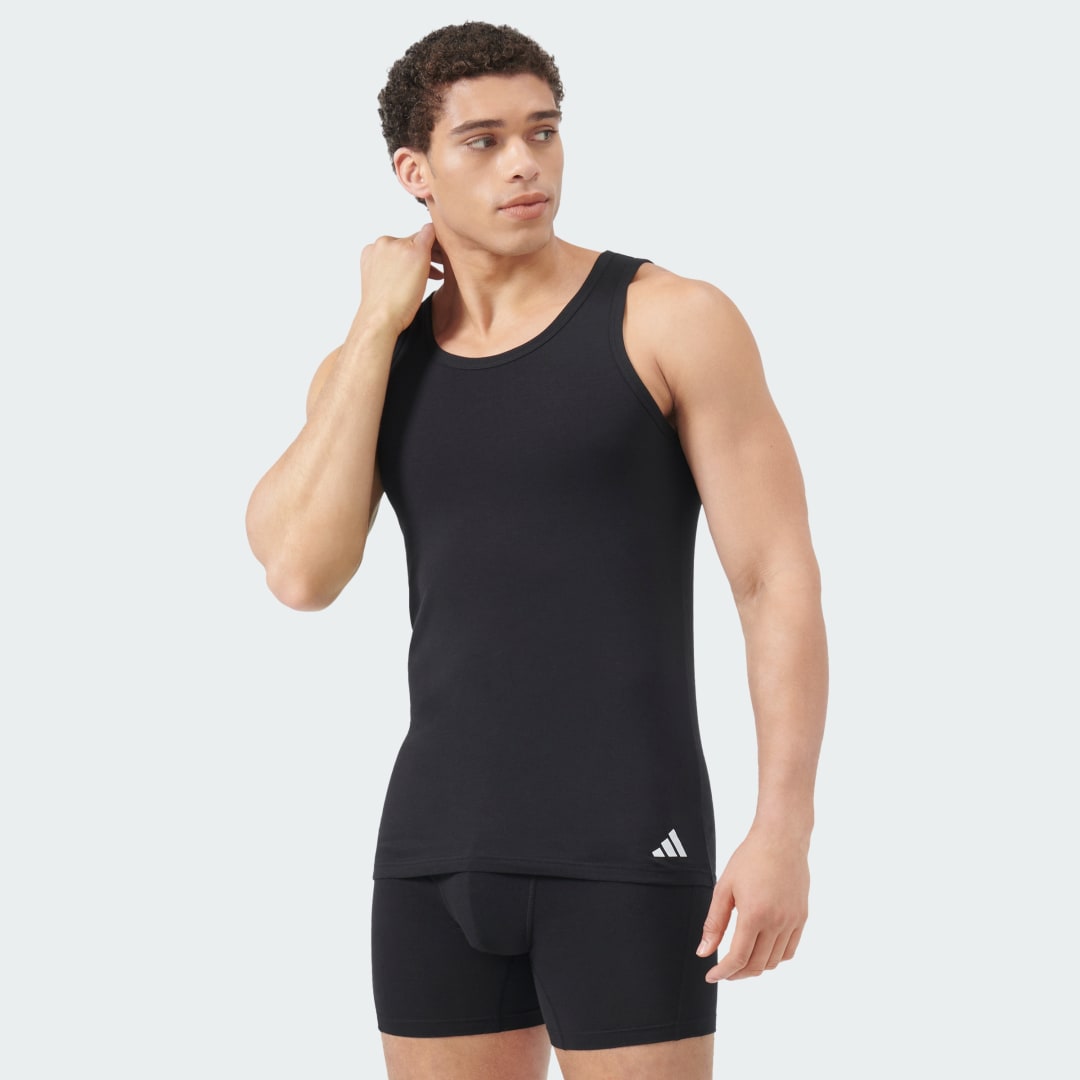 Tielko adidas Performance Active Flex Cotton Tank Top 2-Pack Čierna | JK4019, 0