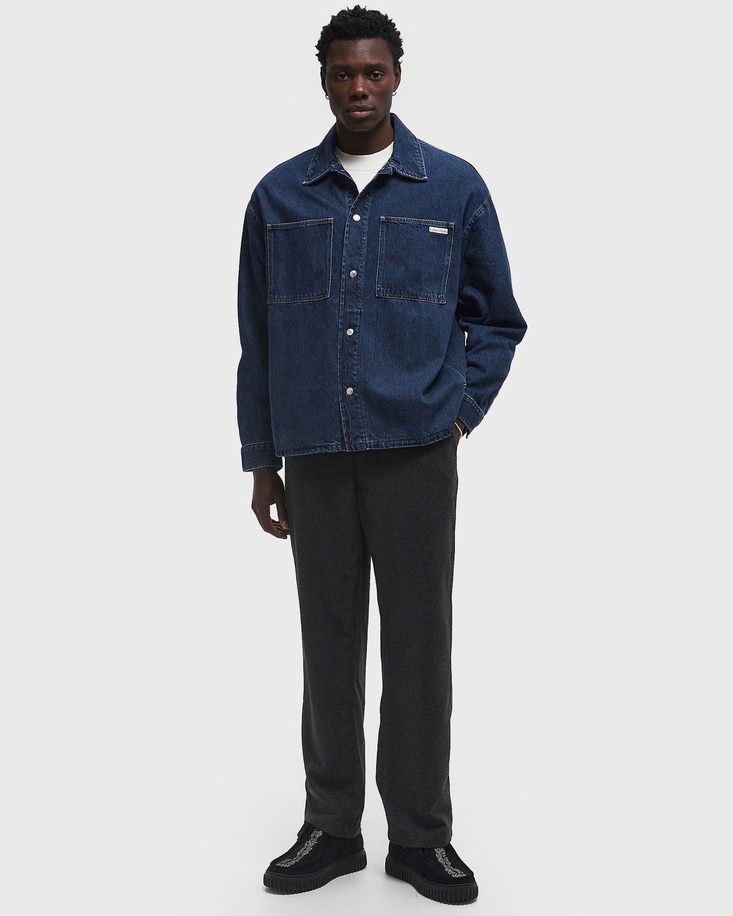 Košeľa CALVIN KLEIN Calvin Klein Jeans Relaxed Shirt Jacket XXL Modrá | J30J3265511BJ, 1
