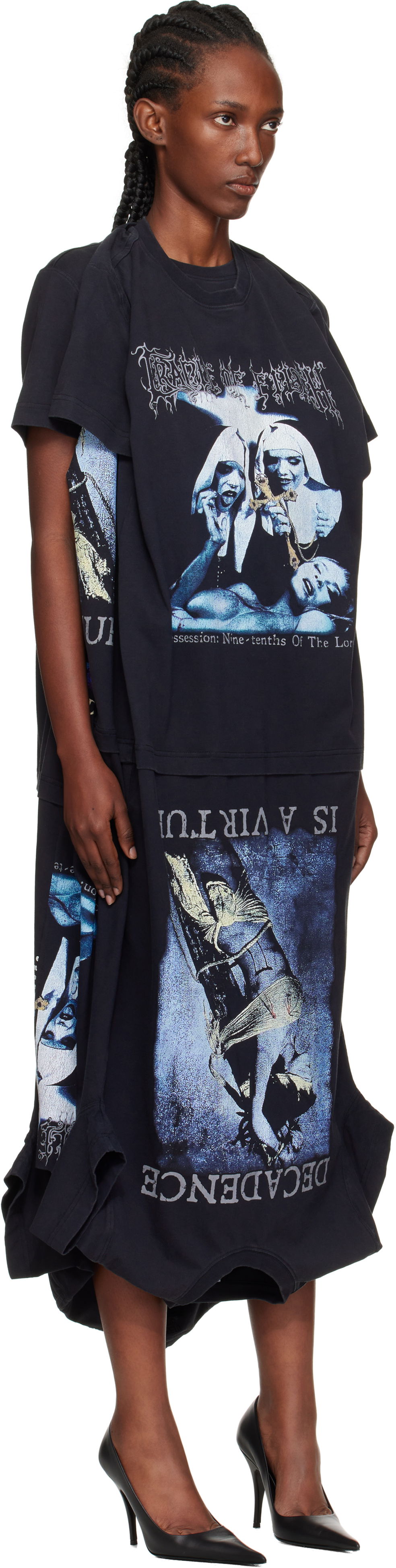 Šaty VETEMENTS Vetements Cradle of Filth Multi T-Shirt Maxi Dress Čierna | WCF76DR995B, 1