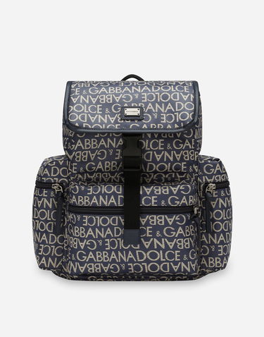 Batoh Dolce & Gabbana Dolce & Gabbana Coated Jacquard Backpack Modrá | EM0100AJ7058L625, 0