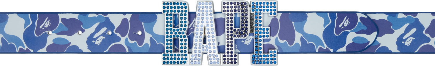 Opasok BAPE Blue Camo Leather Belt With Metal Buckle Modrá | 001BTK801003M, 0