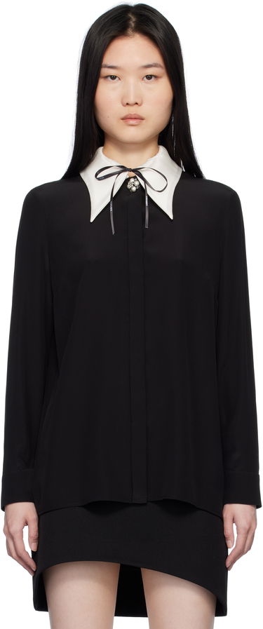 Košeľa Versace Contrast Collar Silk Shirt Čierna | 1017267_1A12304, 0