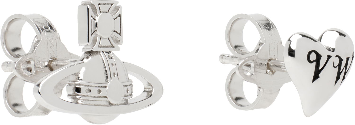 Náušnice Vivienne Westwood Vivienne Westwood Leodaria Orb and Heart Stud Earrings Metalická | 6201036G-01P157-, 1