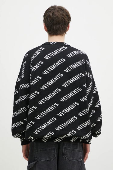 Sveter VETEMENTS VETEMENTS Monogram Warm Knit Sweater Čierna | UA66KN150B, 2