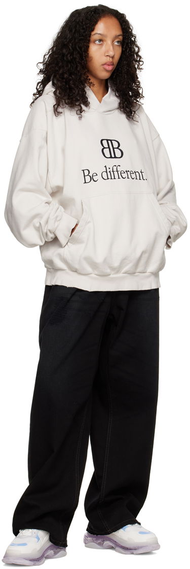 Mikina Balenciaga Balenciaga Embroidered Hoodie Biela | 720426 TNVV1, 3