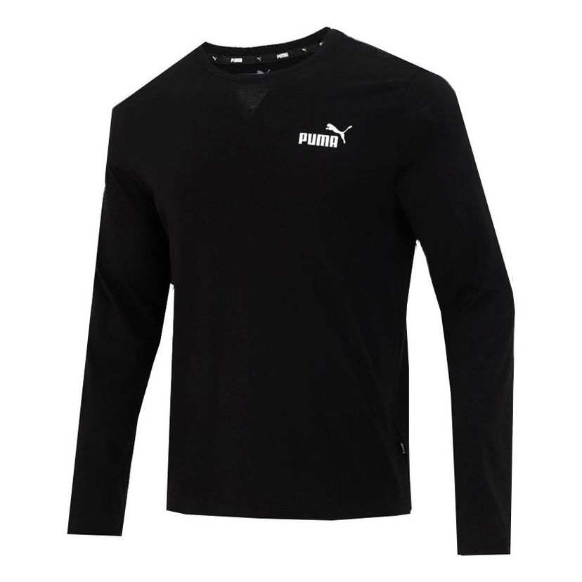 Tričko Puma Logo Print Training Breathable Round Neck Long Sleeve T-Shirt Čierna | 589027-01