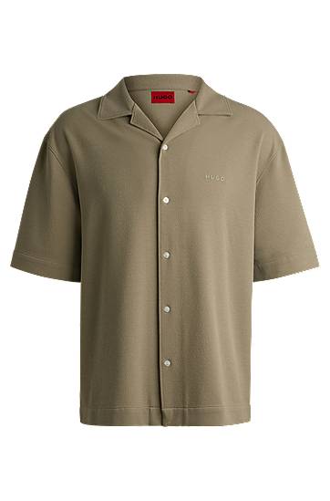 Košeľa BOSS Oversized-Fit Jersey Shirt Zelené | 50539345, 0