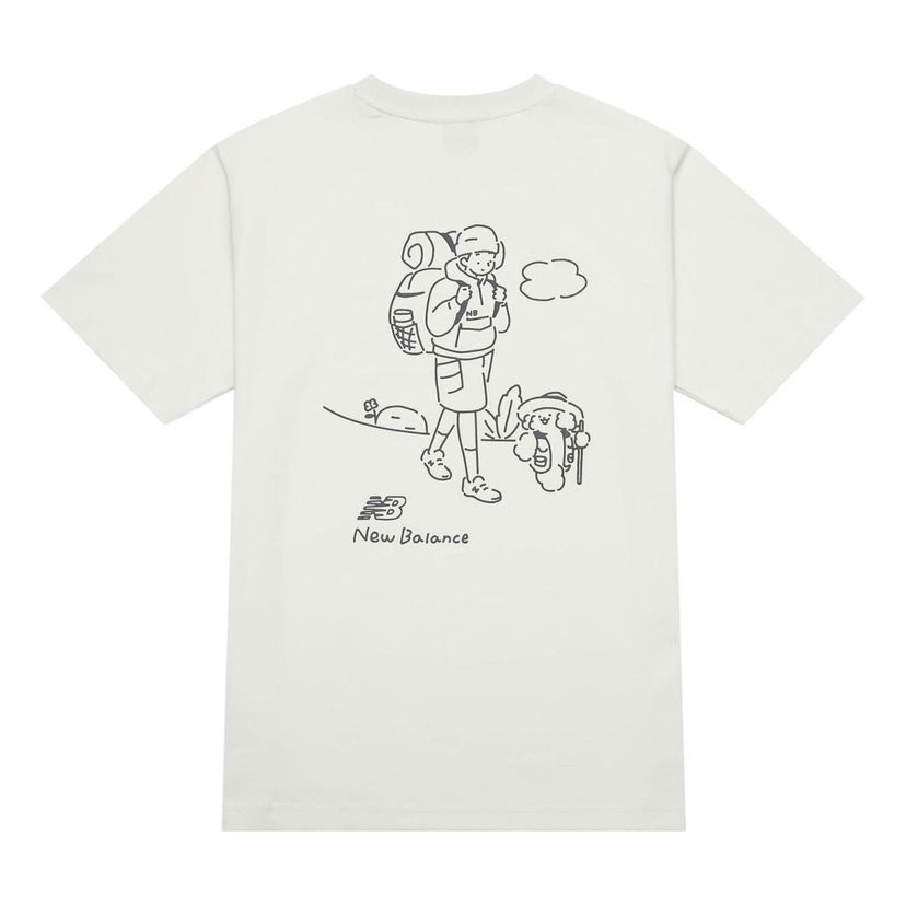 Tričko New Balance Hiking Graphic T-Shirt Biela | AMT42339-CIC