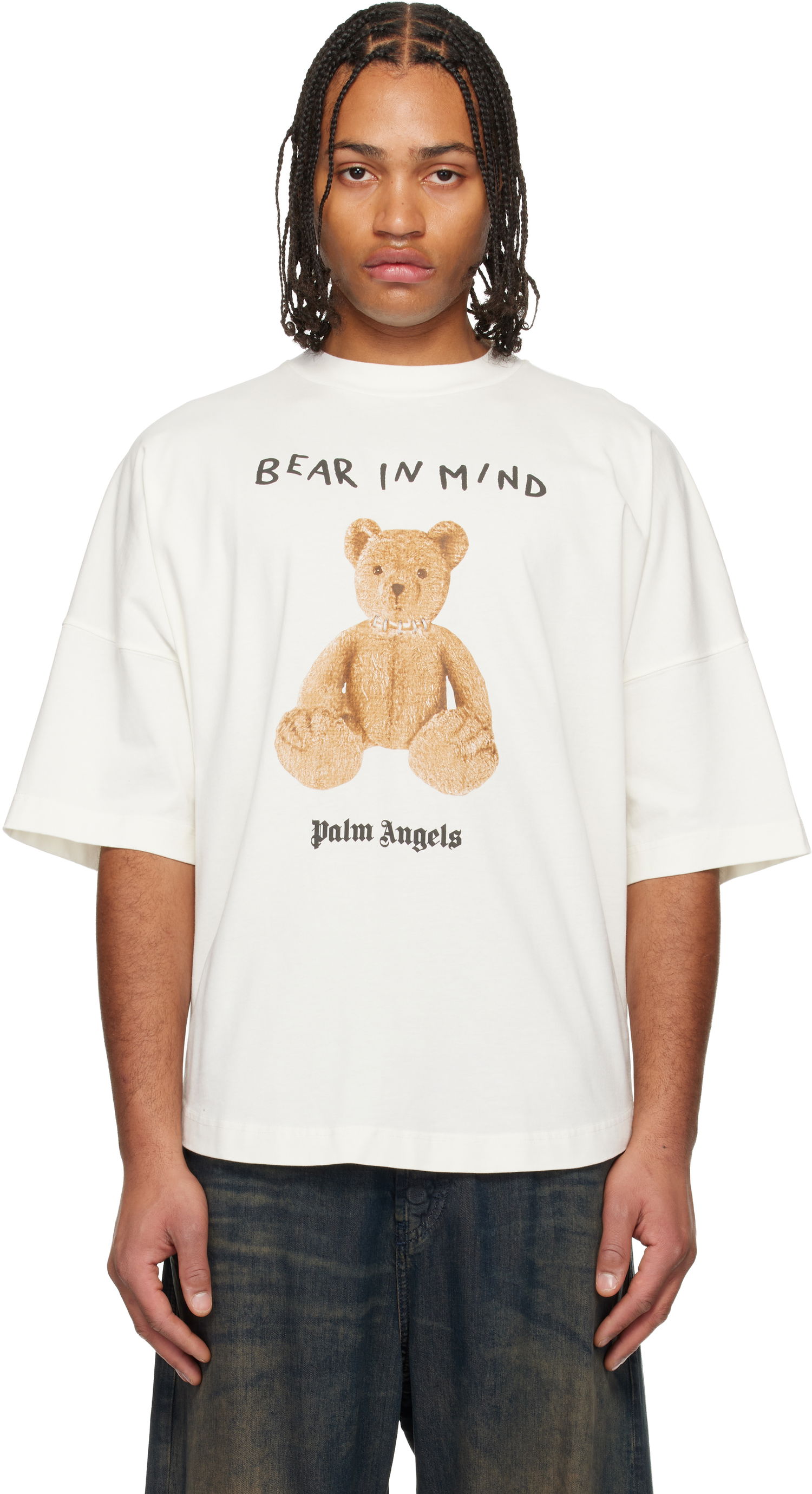 Tričko Palm Angels 'Bear In Mind' Oversized T-shirt Biela | PMAA10BF25JER0040360, 0