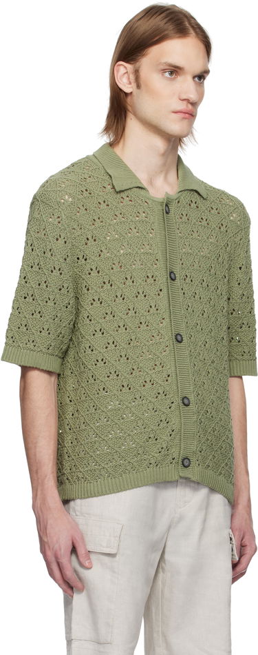 Sveter BOSS HUGO Knitted Cotton Polo Zelené | 50536666, 1