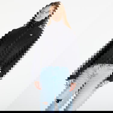 Bunda adidas Originals Three-Stripes Cropped Denim Full-Zip Jacket Čierna | KS1394, 0