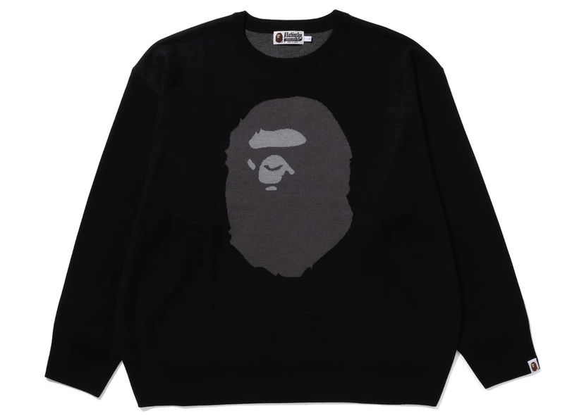 Sveter BAPE BAPE Ape Head Jacquard Knit Sweater Black Čierna | 1J80-120-005