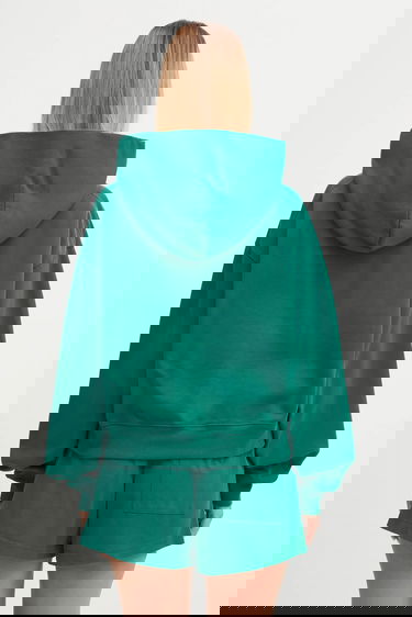 Mikina Sporty & Rich Sporty & Rich Crown Tennis Embroidered Cropped Hoodie Zelené | ST074621426GR03, 2