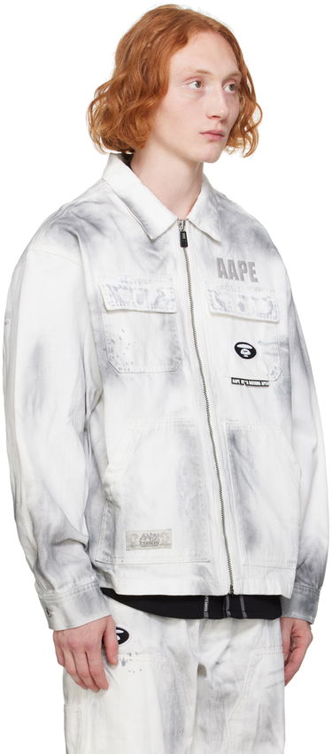 Bunda AAPE by A Bathing Ape AAPE by A Bathing Ape Faded Denim Jacket Biela | AAPLJM7644XXMWHB, 1