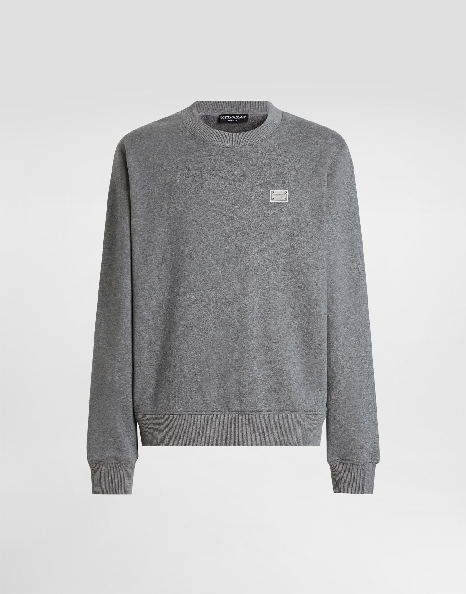 Mikina Dolce & Gabbana Dolce & Gabbana Cotton Sweatshirt with Metal Tag Šedá | G9ABJTG7N7BS8291, 0