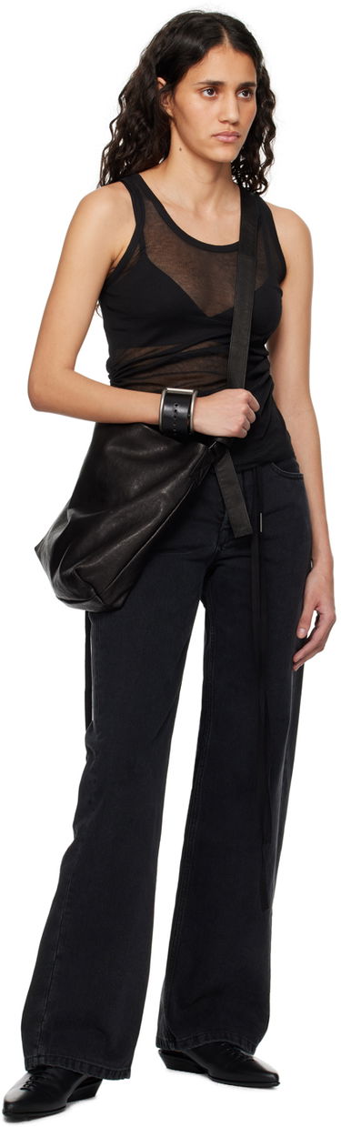 Taška cez rameno Ann Demeulemeester Sheer Tank Top Čierna | 2401-W-JTO10-FA434-099, 4