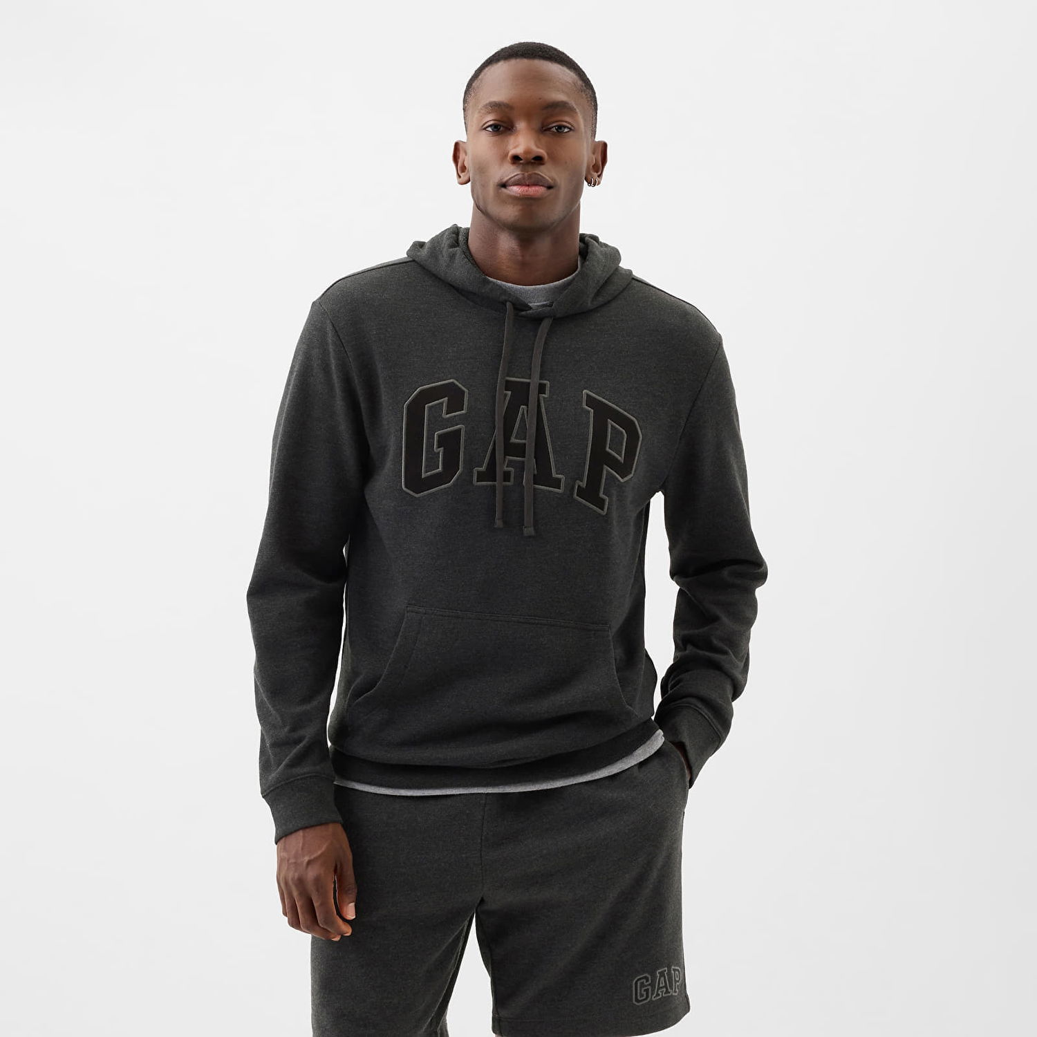 Mikina GAP French Terry Pullover Logo Hoodie B85 Charcoal Heather Šedá | 868453-00, 0