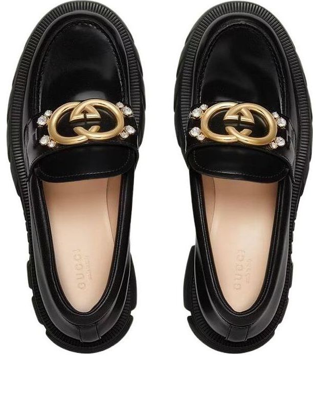 Tenisky a topánky Gucci Gucci Lug Sole Interlocking G Loafers Čierna | 700271-DKSD0-1000