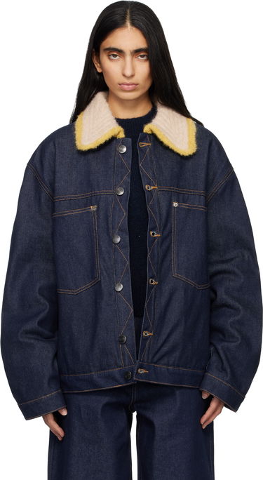 Bunda Charles Jeffrey Loverboy Charles Jeffrey LOVERBOY Knitted Collar Denim Jacket Modrá | 52010401, 0