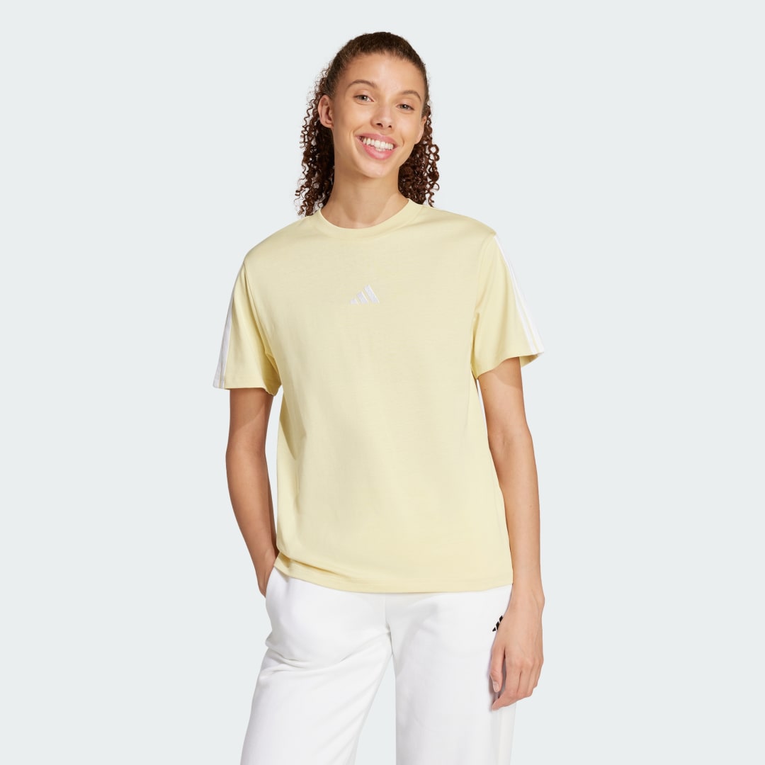 Tričko adidas Performance Essentials 3-Stripes Cotton T-Shirt Žltá | JM2406, 0