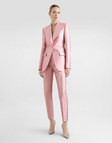Nohavice Dolce & Gabbana Dolce & Gabbana Shantung Silk Trousers Ružová | FTAM2TFU1JKF1452, 1