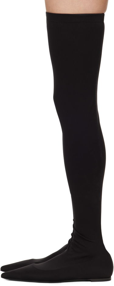Tenisky a topánky Dolce & Gabbana Stretch Jersey Thigh-High Flats Čierna | CU1115 AV590, 2