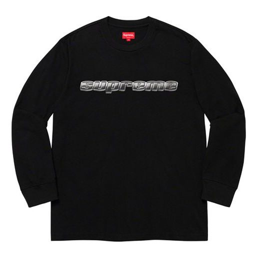 Tričko Supreme Chrome Logo Long Sleeve T-Shirt Supreme FW19 Čierna | SUP-FW19-331