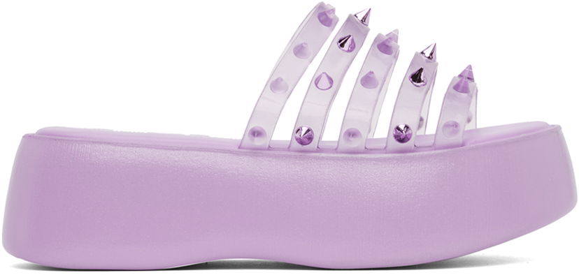 Starostlivosť o obuv Jean Paul Gaultier Jean Paul Gaultier Melissa Edition 'The Becky Punk Love' Platform Slides Fialová | 23/12-F-CS002-X033-29