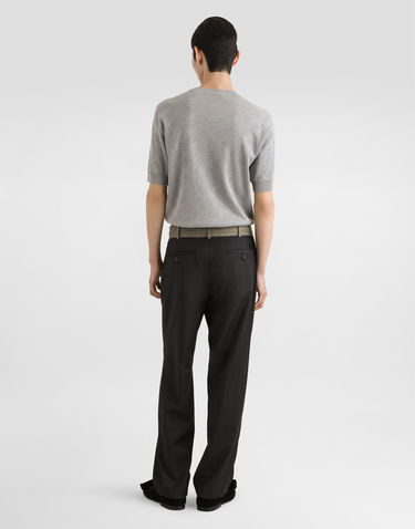 Sveter Dolce & Gabbana Silk Short-Sleeved Jacquard Pullover Šedá | GXX03TJBSO9V0545, 2