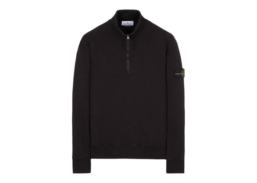 Mikina Stone Island Half-Zipper Sweatshirt Black Čierna | 801561951 - A0029