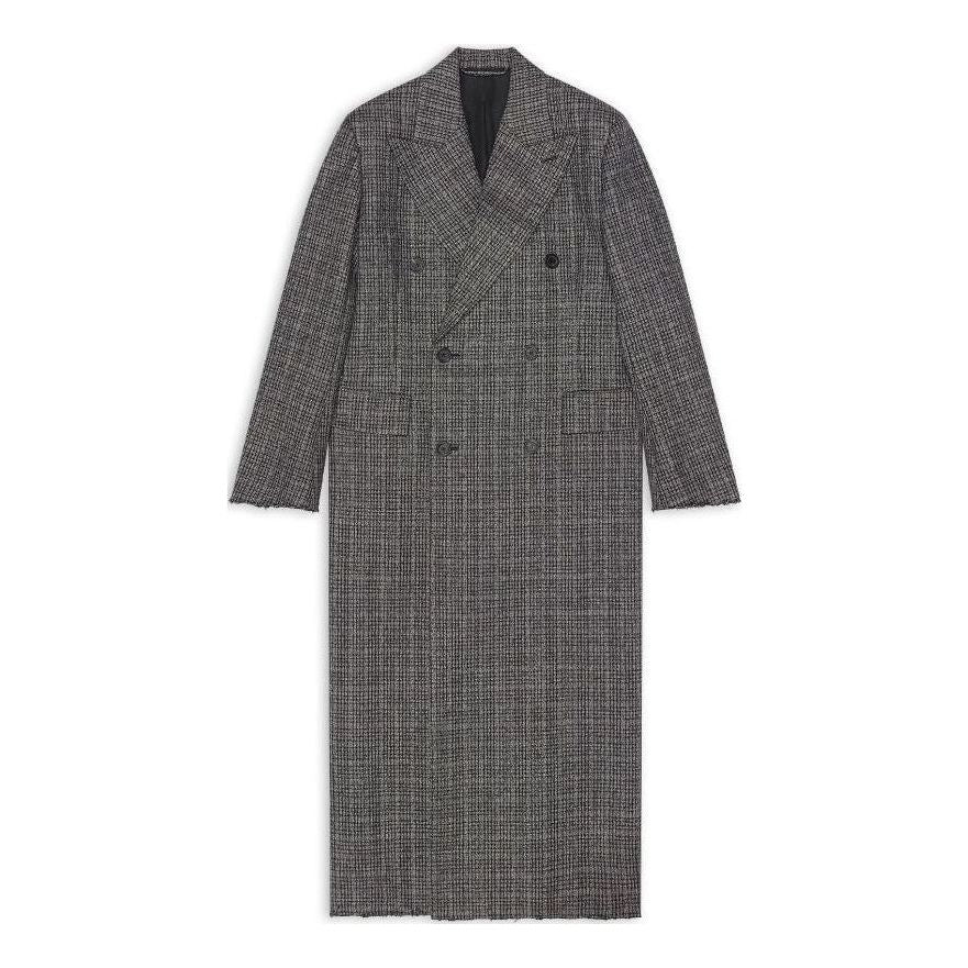 Kabáty Balenciaga Double Breasted Check Coat Šedá | 704488TMU021070, 0