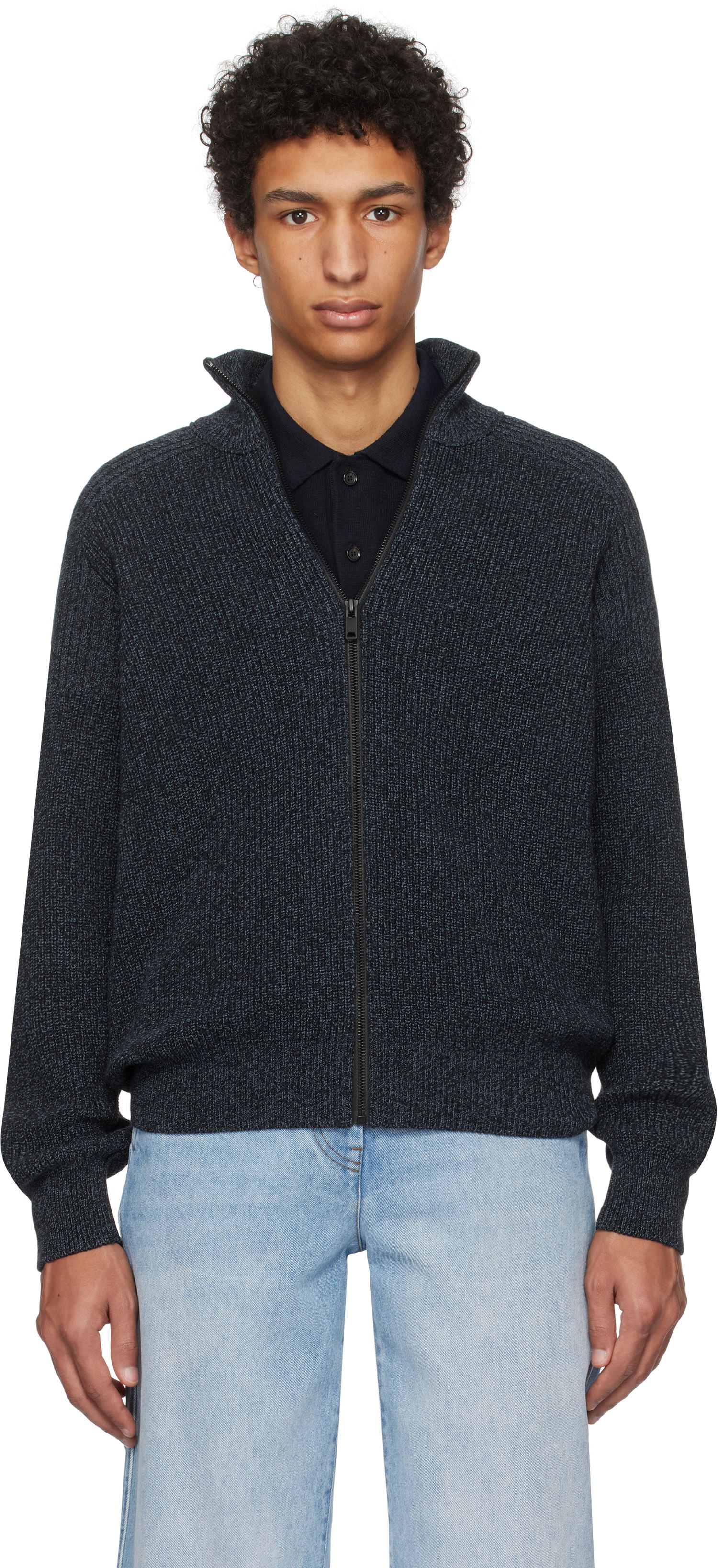 Sveter BOSS Zip Sweater Navy | 50531511, 0