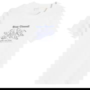 Stay Button Print T-Shirt, Size Large