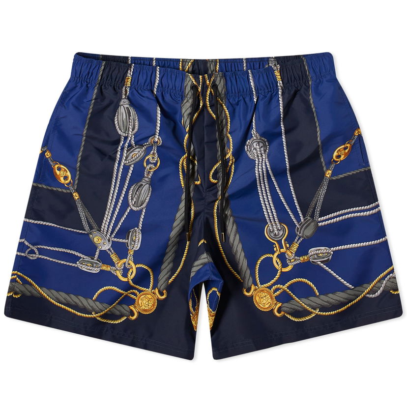 Plavky Versace Men's Nautical Print Swim Short Blue/Gold Navy | 1002517-1A09913-5U170