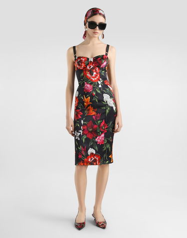Šaty Dolce & Gabbana Dolce & Gabbana Satin Floral Print Dress Rôznofarebný | F6TZYTFSIB2HN5PB, 1