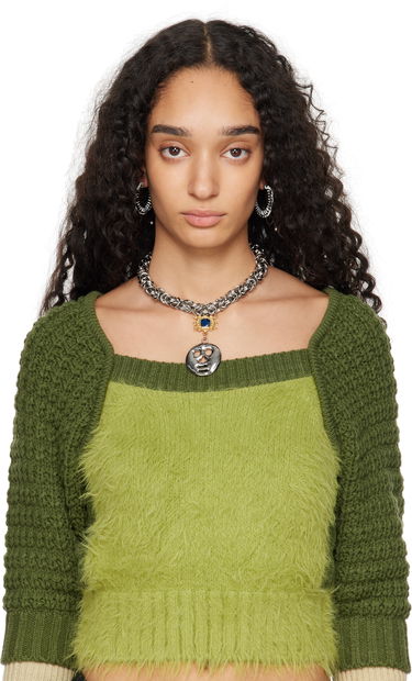Náušnice Chopova Lowena Nimbus Mini Hoop Earrings with Leather Braid Čierna | 6510, 2