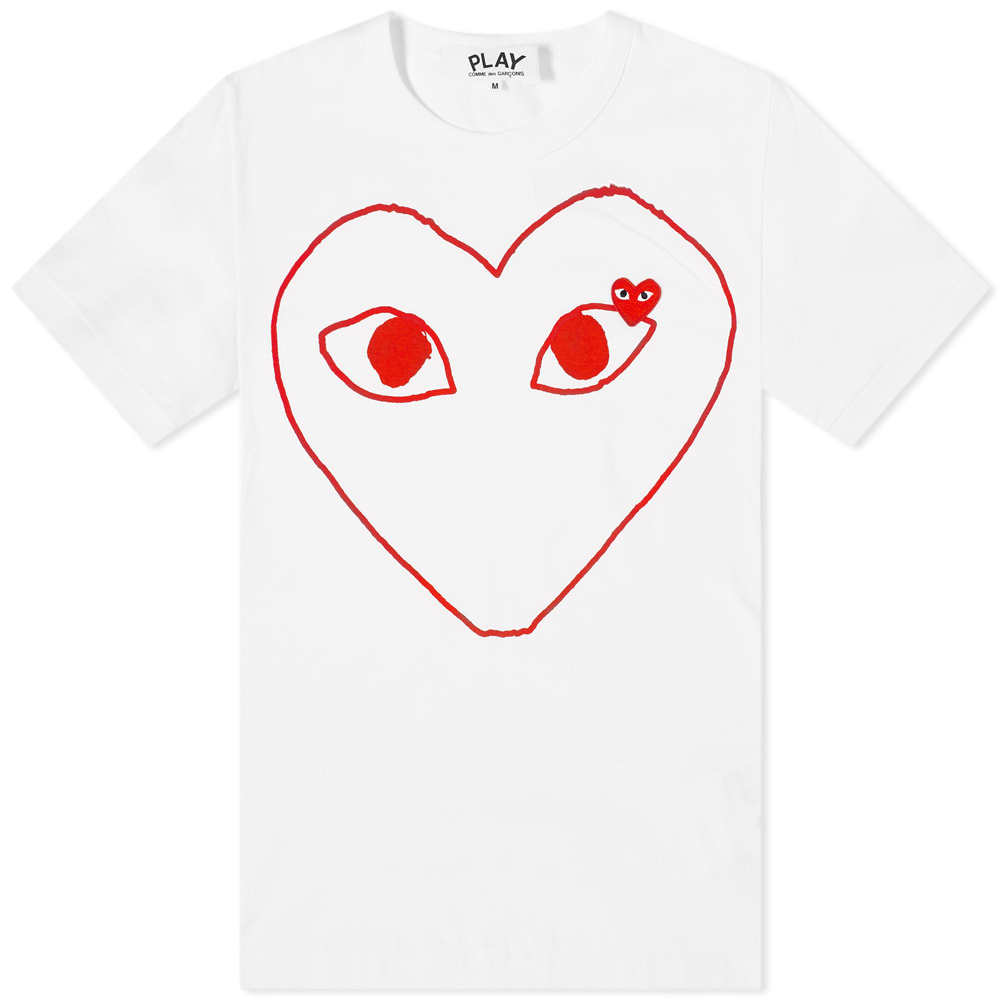 Tričko Comme des Garçons Play Outline Heart Logo Tee Biela | P1T100-1, 0