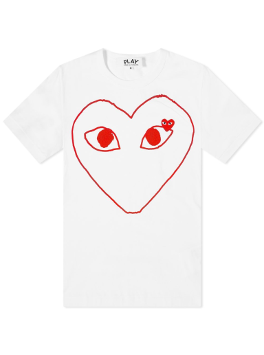 Tričko Comme des Garçons Play Outline Heart Logo Tee Biela | P1T100-1