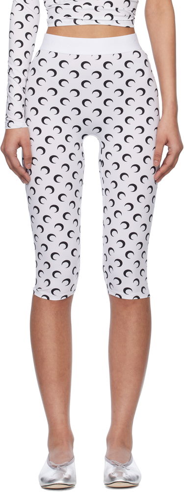 Legíny Marine Serre Marine Serre Moon Print Jersey Capri Leggings Biela | WPA157A CJER0001, 0