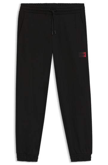 Súprava BOSS Drawstring Cotton-terry Tracksuit Bottoms with Gradient Logo Čierna | 50553146, 0